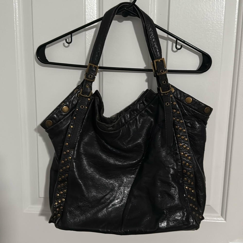 MAKE AN OFFER VINTAGE Kooba Studded Leather Tote black XL